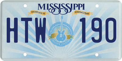 MS license plate HTW190