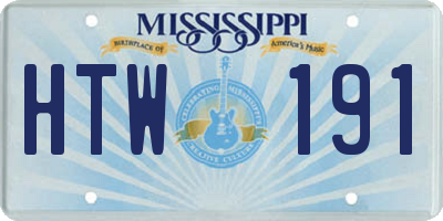 MS license plate HTW191