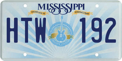 MS license plate HTW192