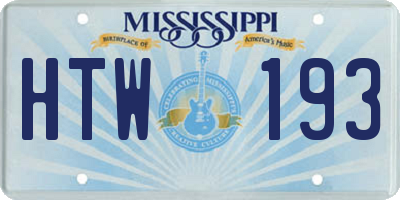 MS license plate HTW193