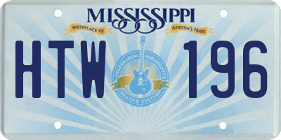 MS license plate HTW196