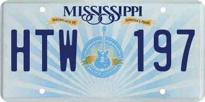 MS license plate HTW197