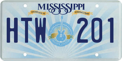 MS license plate HTW201