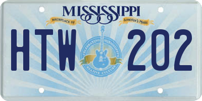 MS license plate HTW202