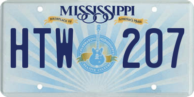MS license plate HTW207