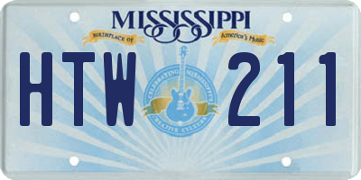 MS license plate HTW211