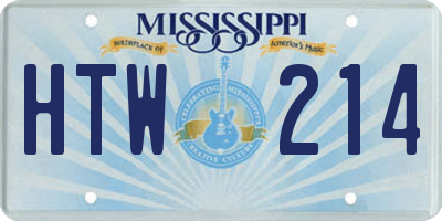 MS license plate HTW214
