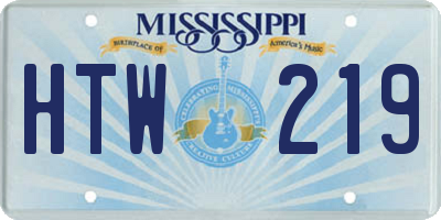 MS license plate HTW219