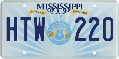 MS license plate HTW220