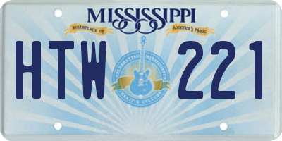 MS license plate HTW221
