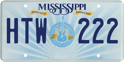 MS license plate HTW222