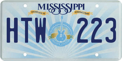 MS license plate HTW223