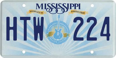 MS license plate HTW224