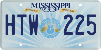MS license plate HTW225