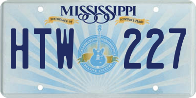 MS license plate HTW227