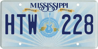 MS license plate HTW228