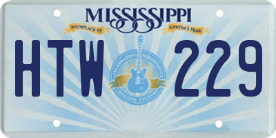 MS license plate HTW229