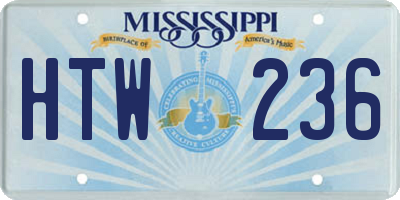 MS license plate HTW236
