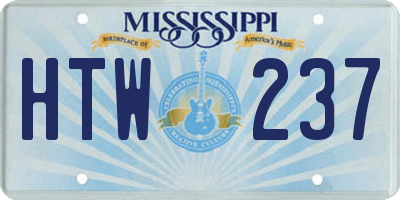 MS license plate HTW237