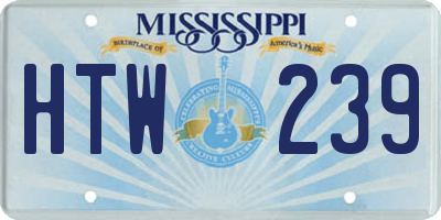 MS license plate HTW239