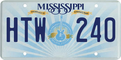 MS license plate HTW240