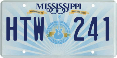 MS license plate HTW241