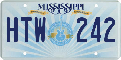 MS license plate HTW242