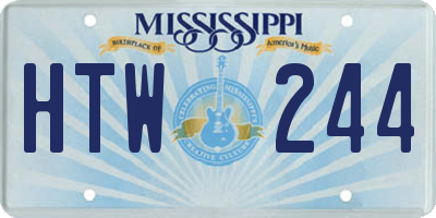 MS license plate HTW244
