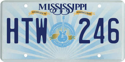 MS license plate HTW246