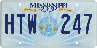 MS license plate HTW247