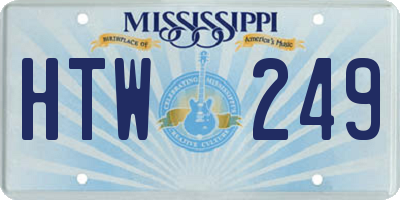 MS license plate HTW249
