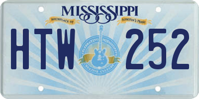 MS license plate HTW252