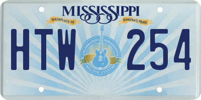 MS license plate HTW254