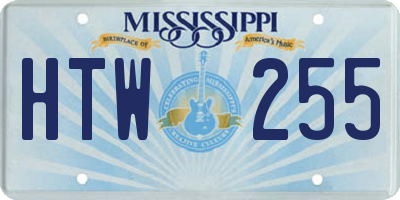 MS license plate HTW255
