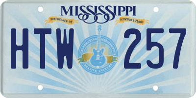 MS license plate HTW257