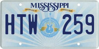 MS license plate HTW259