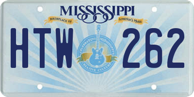 MS license plate HTW262
