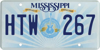 MS license plate HTW267