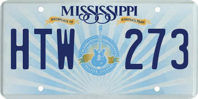 MS license plate HTW273
