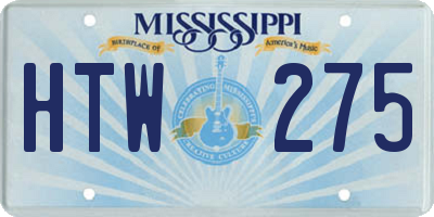 MS license plate HTW275