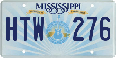 MS license plate HTW276