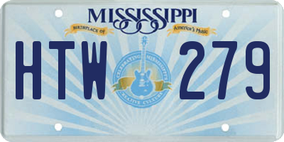 MS license plate HTW279