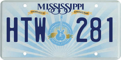 MS license plate HTW281
