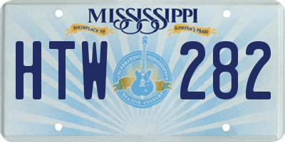 MS license plate HTW282