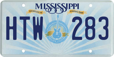 MS license plate HTW283