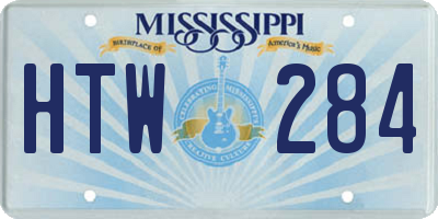 MS license plate HTW284
