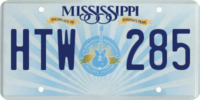 MS license plate HTW285