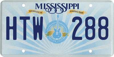 MS license plate HTW288