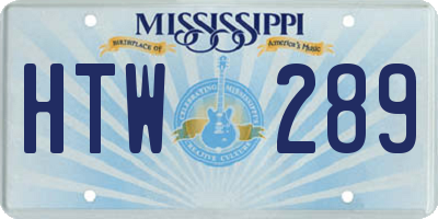 MS license plate HTW289