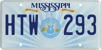 MS license plate HTW293